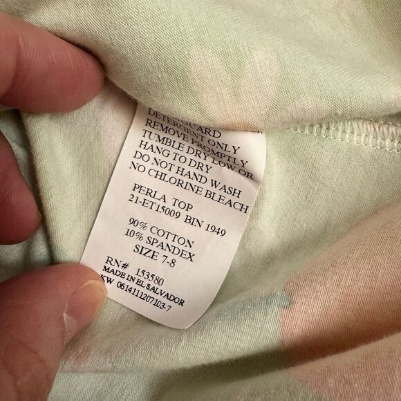 Eleanor Rose Perla Babydoll Tunic Top Sleeveless Green Oranges Daisy Size 7-8 - Picture 3 of 4